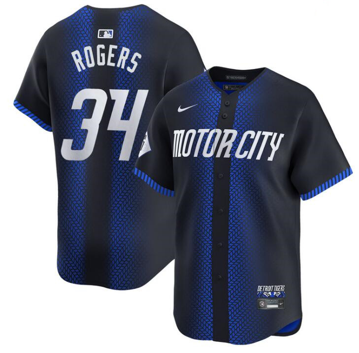 Men's Detroit Tigers #34 Jake Rogers 2024 Navy City Connect Cool Base Limited Stitched Jersey Men's Detroit Tigers #34 Jake Rogers 2024 Navy City Connect Cool Base Limited Stitched Jersey